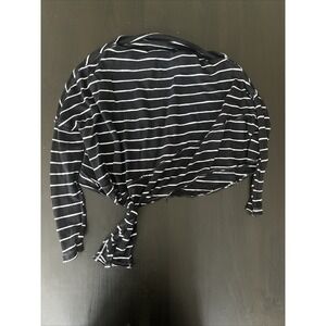 We The Free People Women Oversized XSmall Slouchy Off Shoulder Striped Sweater